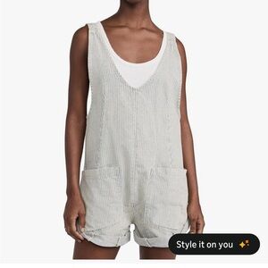 Free People Women's High Roller Overall Shorts M